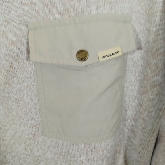 Men's WOOLRICH Beige Snap T Pullover Sweater Size XL - Picture 4 of 6